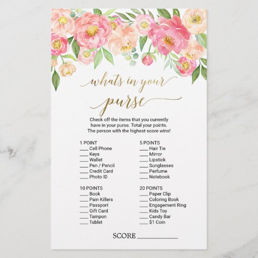 ピーチピンク"どのように良く花嫁を知っている"ゲーム (裏面)