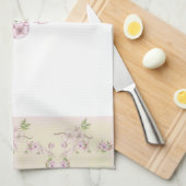 ピーチピンク&グリーンフローラアビクトリアンート キッチンタオル (四つ折り)