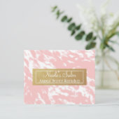 ピーチピンク&フェイク金ゴールドシックサロンイベントはがき ポストカード (スタンド正面)