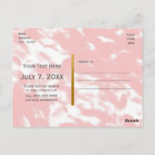 ピーチピンク&フェイク金ゴールドシックサロンイベントはがき ポストカード (裏面)