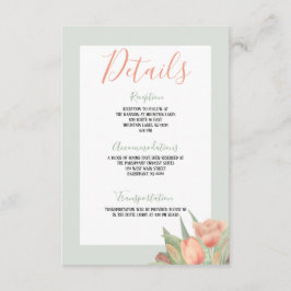 ピーチピンク＆ミントの春のチューリップ エンクロージャーカード