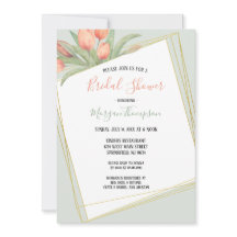 ピーチピンク&ミント春チューリップブライダルシャワー