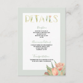 ピーチピンク&ミント春チューリップ エンクロージャーカード