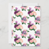 ピーチピンク&ラベンダーパープルフローラシャワーバイメール 招待状 (裏面)