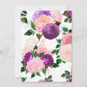 ピーチピンク&ラベンダーパープル結婚フローラの更新 招待状 (裏面)