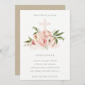 ピーチピーニーフローラクロスゴッドファーザープロポーザル招待状 サンキューカード (正面/裏面)