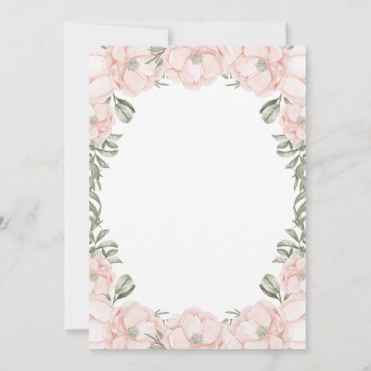 ピーチピーニーフローラフレームイスラムメーンディ式 招待状 (裏面)