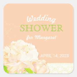 ピーチピーニーフローラブライダルシャワー スクエアシール