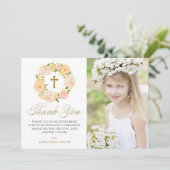 ピーチピーニーリースファーストホーリーコミュニオンフォト サンキューカード (スタンド正面)