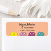 ピーチファズかわいい差出人住所 ラベル (インサイチュ)