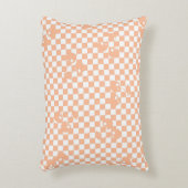 ピーチファズさくらんぼジンガムパターン アクセントクッション (正面(垂直))