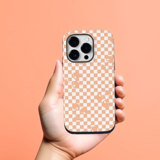 ピーチファズさくらんぼジンガムパターン Case-Mate iPhoneケース