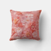 ピーチファズという,ピンクがかったオレンジ色の柔らかい色相 クッション (裏面)