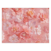 ピーチファズという,ピンクがかったオレンジ色の柔らかい色相 テーブルクロス (正面(横))