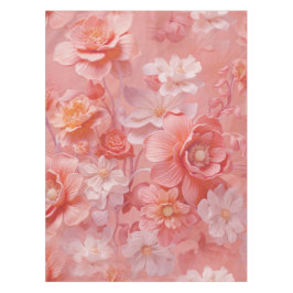 ピーチファズという,ピンクがかったオレンジ色の柔らかい色相 テーブルクロス