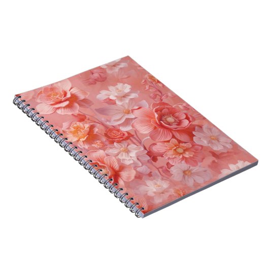 ピーチファズという,ピンクがかったオレンジ色の柔らかい色相 ノートブック (右側)