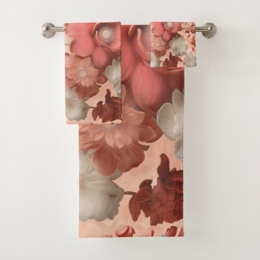 ピーチファズという，ピンクがかったオレンジ色の柔らかい色相 バスタオルセット (インサイチュ)