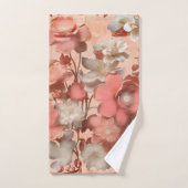 ピーチファズという，ピンクがかったオレンジ色の柔らかい色相 バスタオルセット (ハンドタオル)