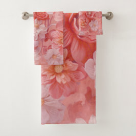 ピーチファズという,ピンクがかったオレンジ色の柔らかい色相 バスタオルセット