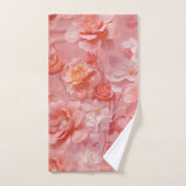 ピーチファズという,ピンクがかったオレンジ色の柔らかい色相 バスタオルセット (ハンドタオル)