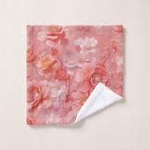 ピーチファズという,ピンクがかったオレンジ色の柔らかい色相 バスタオルセット (ウォッシュタオル)