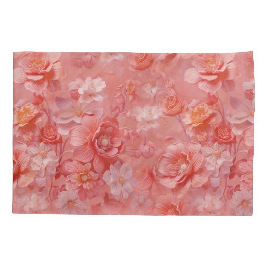 ピーチファズという,ピンクがかったオレンジ色の柔らかい色相 枕カバー (裏面)