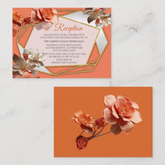 ピーチファズという,ピンクがかった柔らかい色合い エンクロージャーカード (正面/裏面)