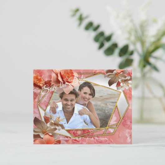 ピーチファズという,ピンクがかった柔らかい色合い 案内ポストカード (スタンド正面)