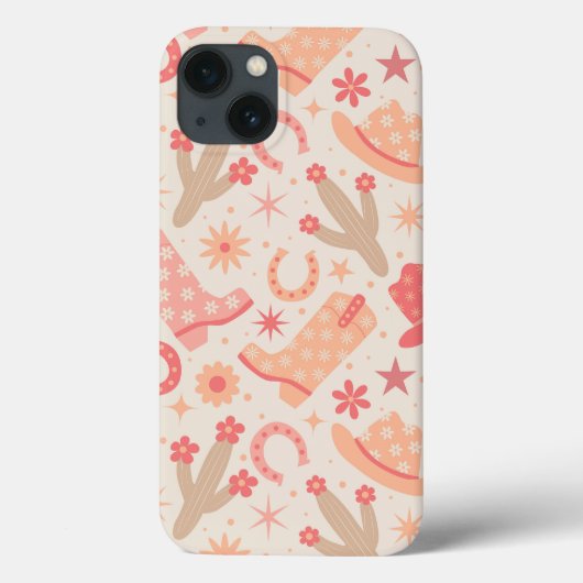 ピーチファズのグルービーカウガールブーツと帽子 Case-Mate iPhoneケース (裏面)