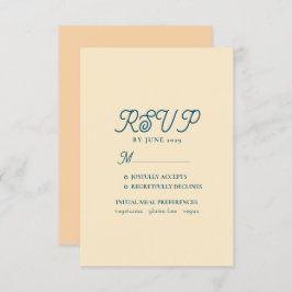 ピーチファズウェディングRSVPカード 出欠カード