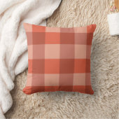 ピーチファズオレンジチェッカーボードパターン クッション (ブランケット)
