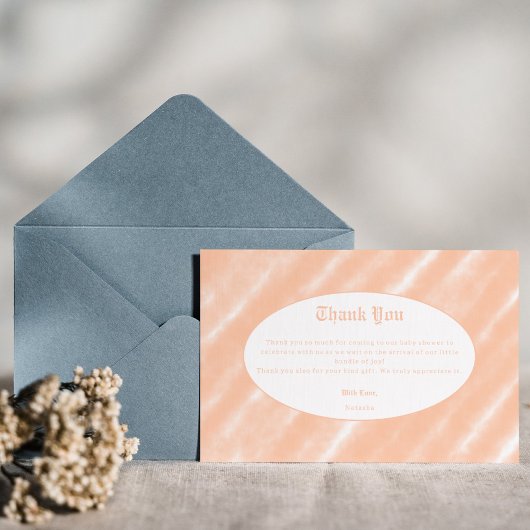 ピーチファズカラーウォーターの色抽象芸術パターン サンキューカード