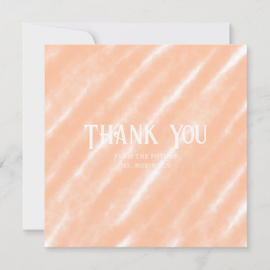 ピーチファズカラーウォーターの色抽象芸術パターン サンキューカード (正面)