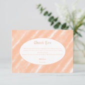 ピーチファズカラーウォーターの色抽象芸術パターン サンキューカード (スタンド正面)