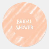 ピーチファズカラーウォーターの色抽象芸術パターン ラウンドシール (正面)