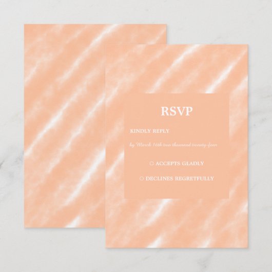 ピーチファズカラーウォーターの色抽象芸術パターン 出欠カード (正面/裏面)