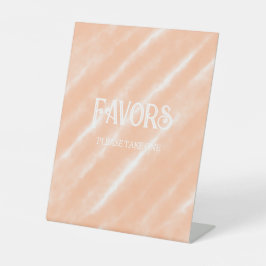 ピーチファズカラーウォーターの色抽象芸術パターン 台座サイン