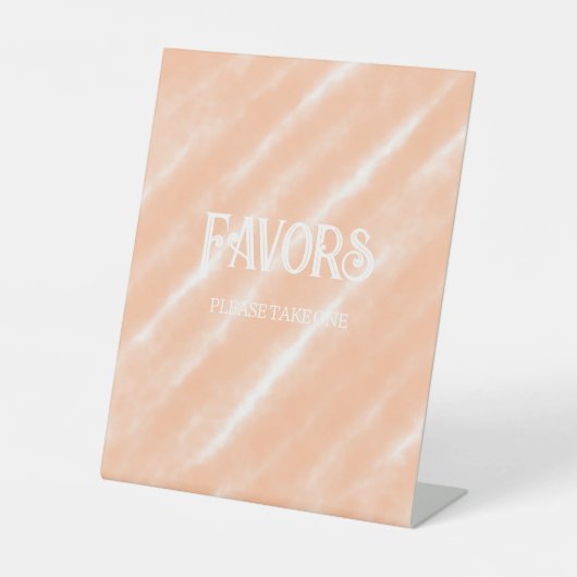 ピーチファズカラーウォーターの色抽象芸術パターン 台座サイン (正面)