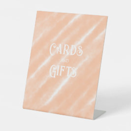 ピーチファズカラーウォーターの色抽象芸術パターン 台座サイン