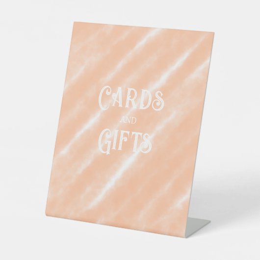 ピーチファズカラーウォーターの色抽象芸術パターン 台座サイン (正面)