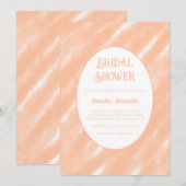 ピーチファズカラーウォーターの色抽象芸術パターン 招待状 (正面/裏面)