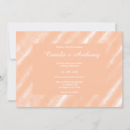 ピーチファズカラーウォーターの色抽象芸術パターン 招待状