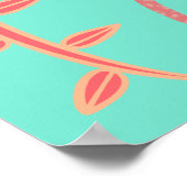 ピーチファズカラーザマッシュルームのフローラ ポスター (角)