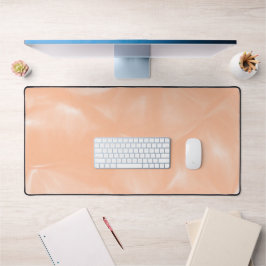 ピーチファズカラー水色抽象芸術パタぼやけーン デスクマット