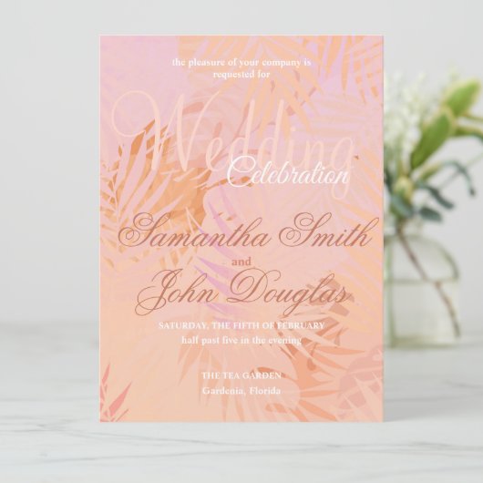 ピーチファズクラシックミニマモダンリス結婚ト 招待状 (スタンド正面)