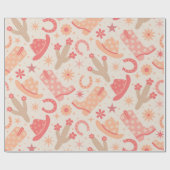 ピーチファズグルービー女性のカーボーイブーツと帽子 ラッピングペーパー (フラット)