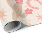 ピーチファズグルービー女性のカーボーイブーツと帽子 ラッピングペーパー (ロールコーナー)