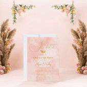 ピーチファズシンプルクラシック卒業彼女はそれをした 招待状