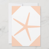 ピーチファズスターフィッシュエレガントトロピカルビーチウェディング 招待状 (裏面)