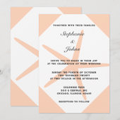 ピーチファズスターフィッシュエレガントトロピカルビーチウェディング 招待状 (正面/裏面)